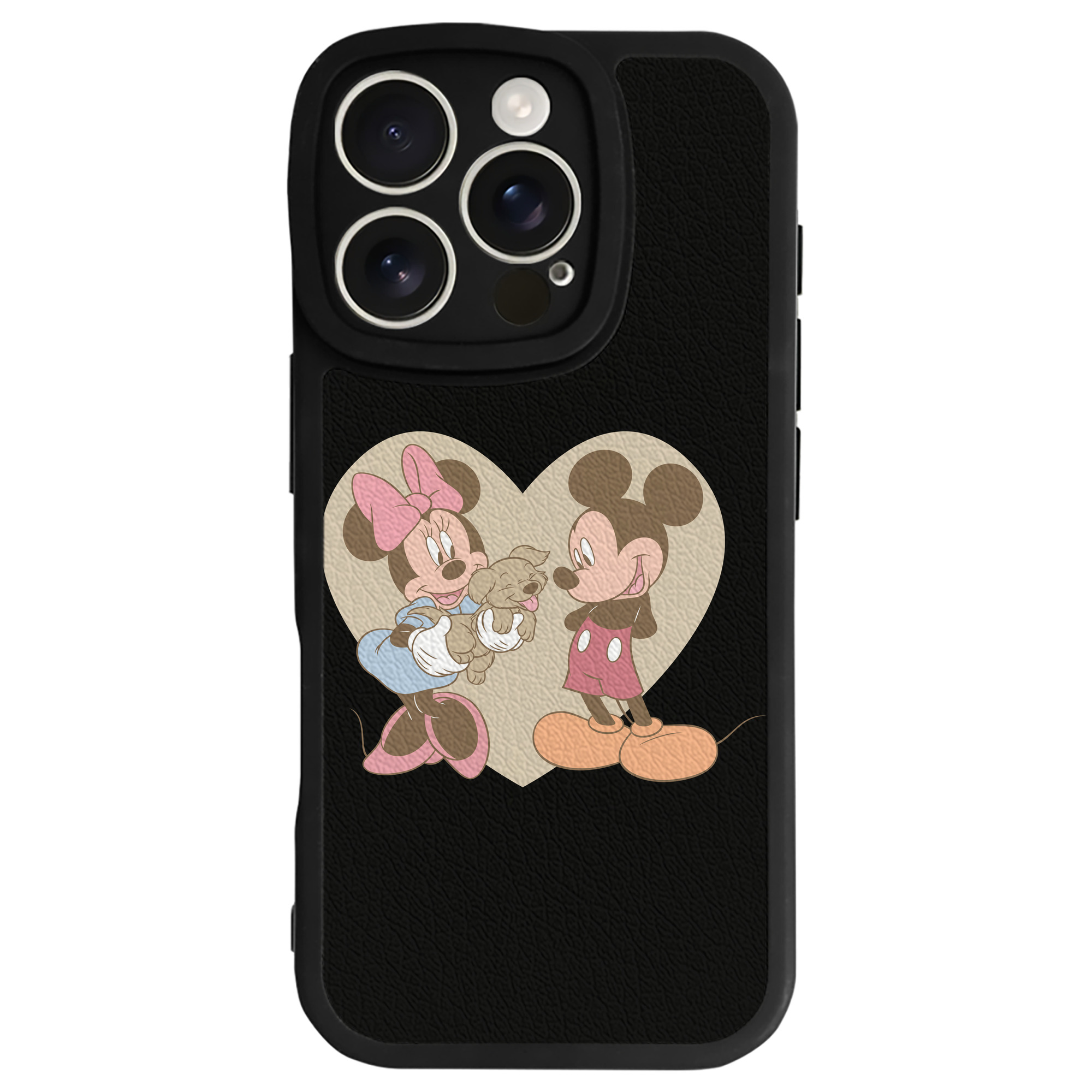 （画像用） ミッキーマウス Mickey Mouse 【iPhone 16シリーズ対応】シリコンスマホケース（レザー調） 材質：シリコン